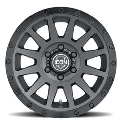 ICON Compression 17x8.5 5x5 -6mm Offset 4.5in BS 71.5mm Bore Double Black Wheel