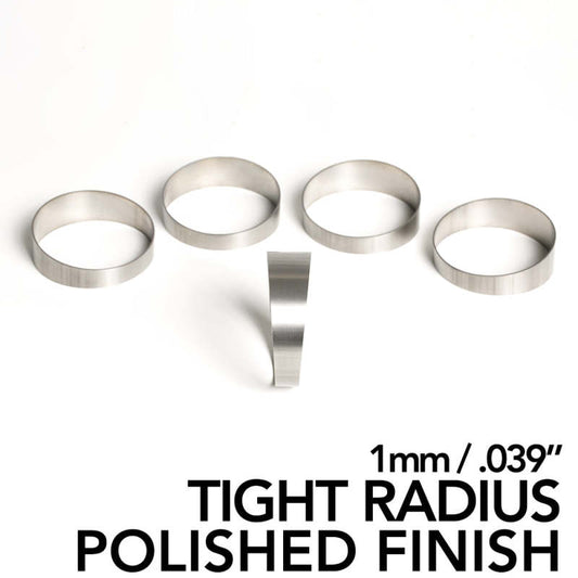 Ticon Industries 2.5in Diameter 1.26D Tight Radius 1mm/.039in Polished Titanium Pie Cut - 5pk