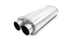 Vibrant Streetpower Oval Muffler 3.0in Dual Inlet/Outlet 18in Body Length