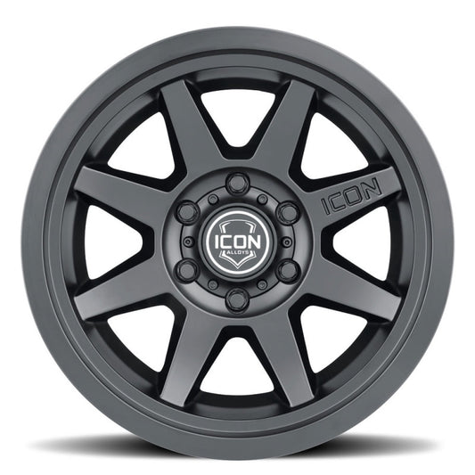 ICON Rebound 17x8.5 5x5 -6mm Offset 4.5in BS 71.5mm Bore Satin Black Wheel