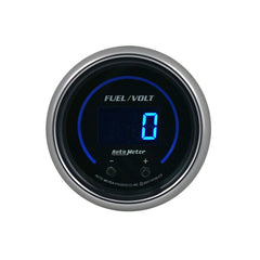 AutoMeter - Autometer 52.4mm Black Switchable 0 - 100 Fuel Level / 8 - 18V Voltmeter Cobalt Elite Digital Gauge - Demon Performance