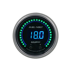 AutoMeter - Autometer 52.4mm Black Switchable 0 - 100 Fuel Level / 8 - 18V Voltmeter Cobalt Elite Digital Gauge - Demon Performance