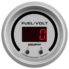 AutoMeter - Autometer 52.4mm Silver Switchable 0 - 100 Fuel Level/8 - 18V Voltmeter Ultra - Lite Elite Digital Gauge - Demon Performance