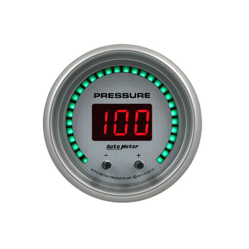 AutoMeter - Autometer 52.4mm Silver Switchable 0 - 1600 PSI/0 - 110 BAR Fluid Pressure UltraLite Elite Digital Gauge - Demon Performance