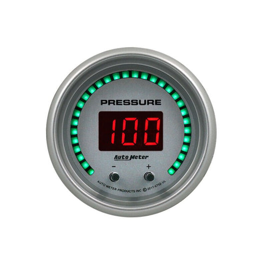 AutoMeter - Autometer 52.4mm Silver Switchable 0 - 1600 PSI/0 - 110 BAR Fluid Pressure UltraLite Elite Digital Gauge - Demon Performance