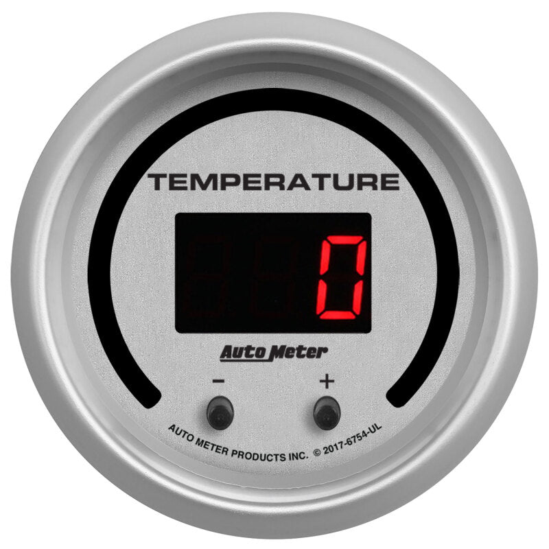 AutoMeter - Autometer 52.4mm Silver Switchable 60 - 340 Degrees F/40 - 170 Degrees C Ultra - Lite Elite Digital Gauge - Demon Performance