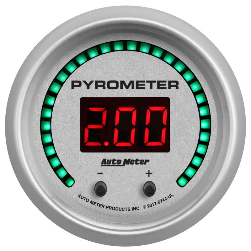 AutoMeter - Autometer 52.4mm Silver Two Channel 0 - 2000 Degree Pyrometer (EGT) Ultra - Lite Elite Digital Gauge - Demon Performance