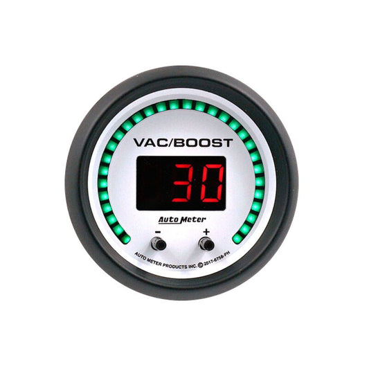 AutoMeter - Autometer 52.4mm White Switchable 0 - 1600 PSI / 0 - 110 BAR Vacuum/Boost Phantom Elite Digital Gauge - Demon Performance