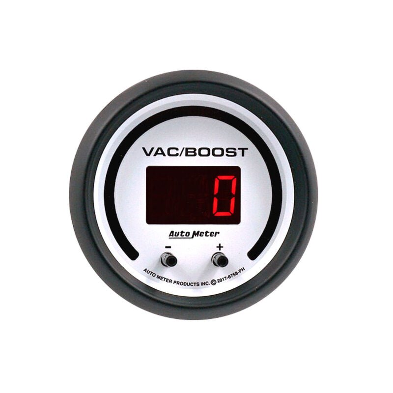 AutoMeter - Autometer 52.4mm White Switchable 0 - 1600 PSI / 0 - 110 BAR Vacuum/Boost Phantom Elite Digital Gauge - Demon Performance