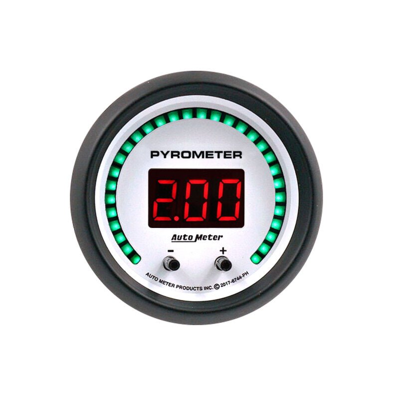 AutoMeter - Autometer 52.4mm White Two Channel 0 - 2000 Degree Pyrometer (EGT) Phantom Elite Digital Gauge - Demon Performance