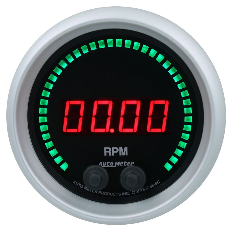 AutoMeter - Autometer 85.7mm Black 0 - 16K RPM Tachometer Sport - Comp Elite Digital Gauge - Demon Performance