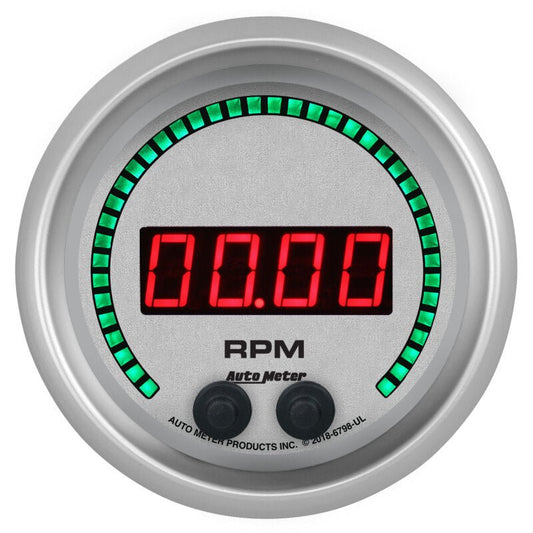 AutoMeter - Autometer 85.7mm Silver 0 - 16K RPM Tachometer Ultra - Lite Elite Digital Gauge - Demon Performance