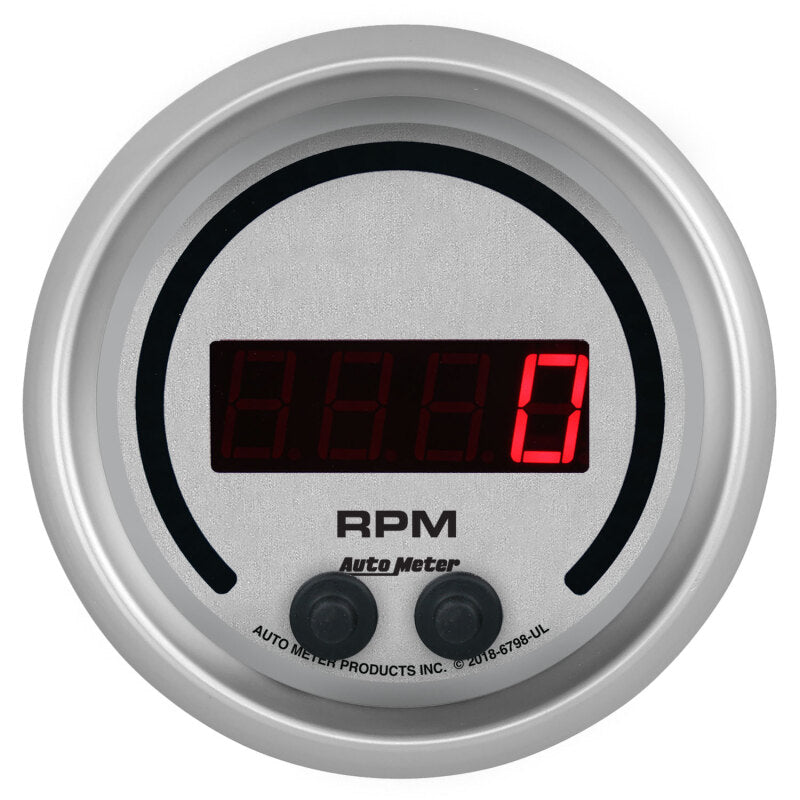 AutoMeter - Autometer 85.7mm Silver 0 - 16K RPM Tachometer Ultra - Lite Elite Digital Gauge - Demon Performance