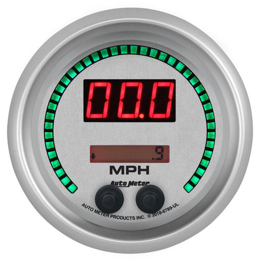 AutoMeter - Autometer 85.7mm Silver Switchable 260 MPH / 260 KM/H Speedometer Ultra - Lite Elite Digital Gauge - Demon Performance