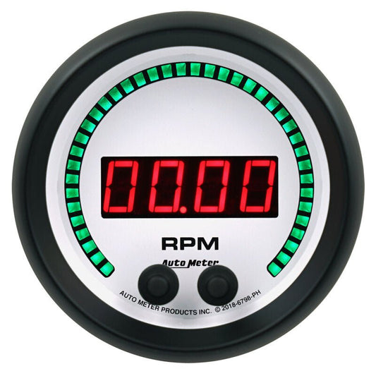 AutoMeter - Autometer 85.7mm White 0 - 16K RPM Tachometer Phantom Elite Digital Gauge - Demon Performance