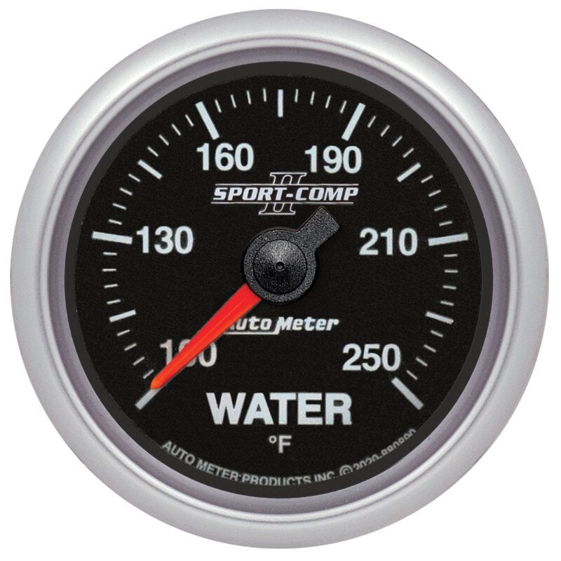 AutoMeter - Autometer Sport - Comp II 2 - 1/16in 100 - 250F SPN 110 Water Temp Gauge - Demon Performance