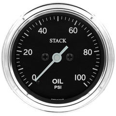 AutoMeter - Autometer Stack 52mm 0 - 100 PSI 1/8in NPTF Male Pro Stepper Motor Oil Pressure Gauge - Classic - Demon Performance