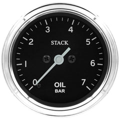 AutoMeter - Autometer Stack 52mm 0 - 7 Bar M10 Male Pro Stepper Motor Oil Pressure Gauge - Classic - Demon Performance