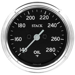 AutoMeter - Autometer Stack 52mm 140 - 280 Deg F 1/8in NPTF Male Pro Stepper Motor Oil Temp Gauge - Classic - Demon Performance