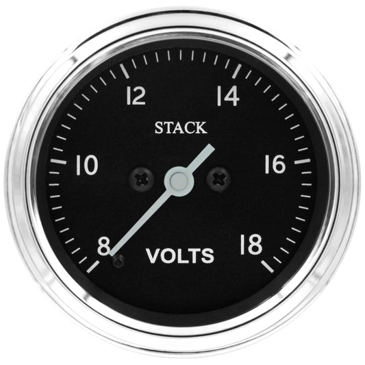 AutoMeter - Autometer Stack 52mm 8 - 18V Pro Stepper Motor Battery Voltage Gauge - Classic - Demon Performance