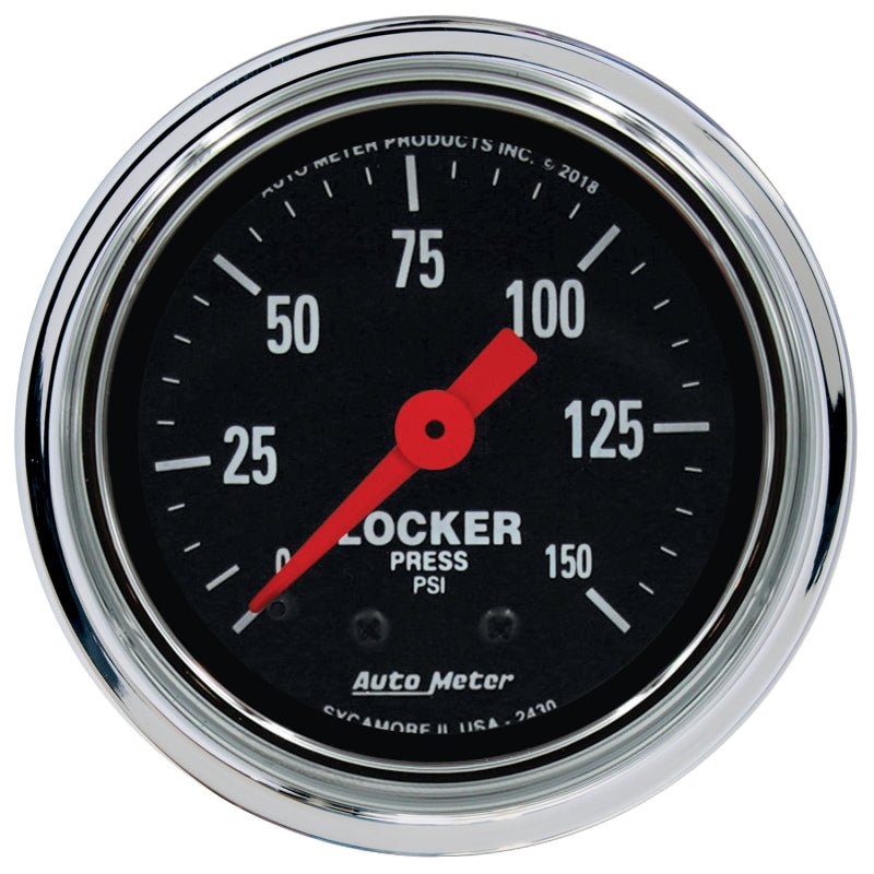 AutoMeter - Autometer Traditional Chrome 2 - 1/16in 150 PSI Mechanical Air Locker Gauge - Demon Performance