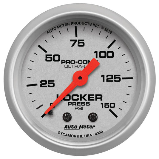 AutoMeter - Autometer Ultra - Lite 2 - 1/16in 150 PSI Mechanical Air Locker Gauge - Demon Performance