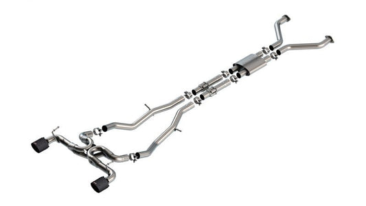 Borla - Borla 22 - 24 Nissan Z 2.5in ATAK Cat Back Exhaust 4.5in Tip - Carbon Fiber Black Anodized - Demon Performance