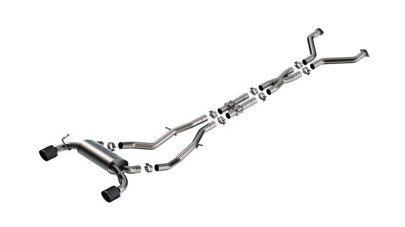 Borla - Borla 23 - 24 Nissan Z 2.5in S - Type Cat Back Exhaust 4.5in Tip - Carbon Fiber Black Anodized - Demon Performance