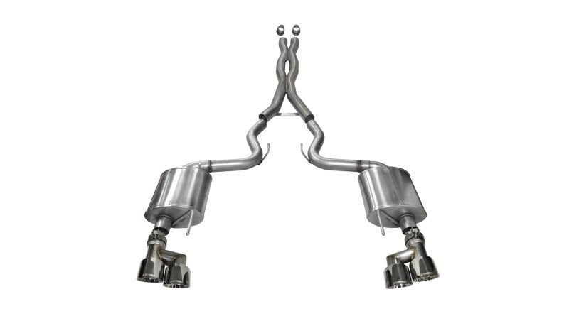 CORSA Performance - Corsa 15-16 Ford Mustang GT 5.0 3in Cat Back Exhaust Polish Quad Tips (Sport) - Demon Performance