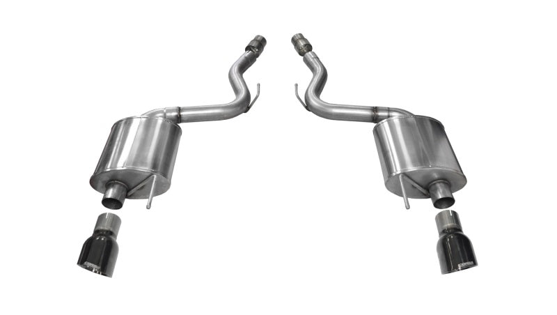 CORSA Performance - Corsa 2015 Ford Mustang GT 5.0 3in Axle Back Exhaust Black Dual Tips (Touring) - Demon Performance