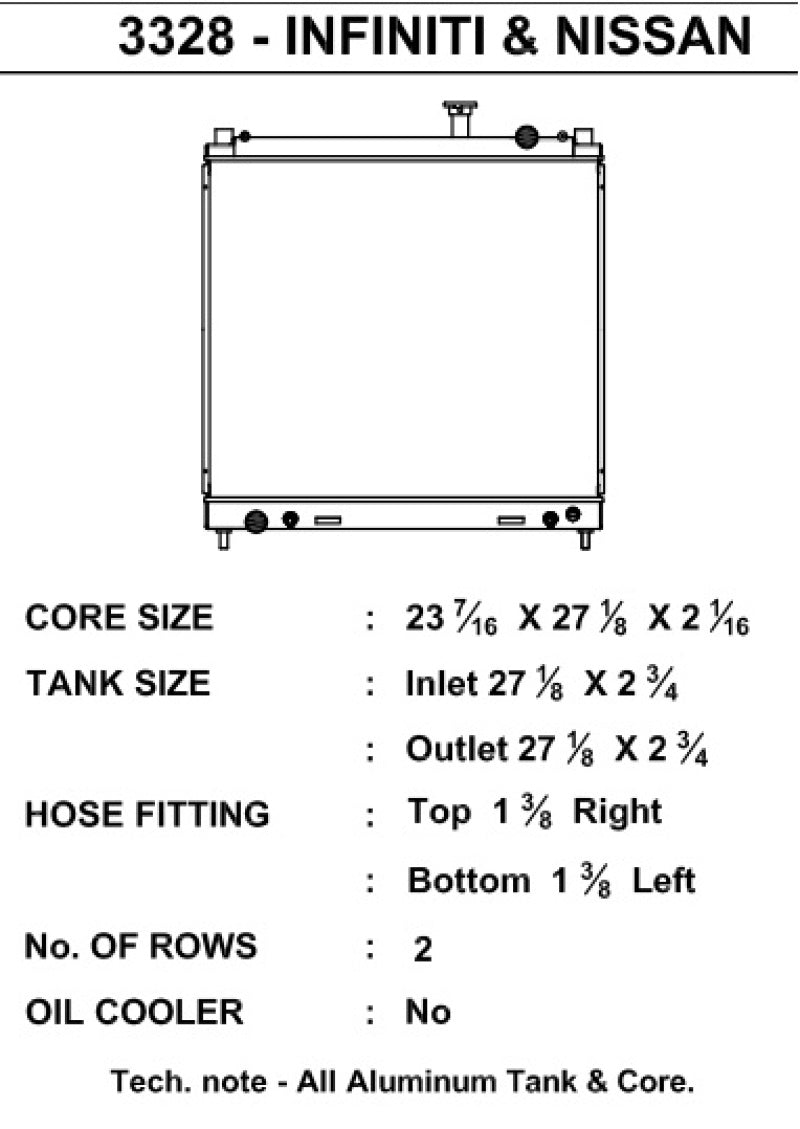 CSF - CSF 04-15 Nissan Titan Armada Radiator - Demon Performance