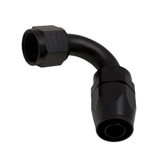 DeatschWerks - DeatschWerks 10AN Female Flare Swivel 120-Degree Hose End CPE - Anodized Matte Black - Demon Performance