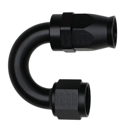 DeatschWerks - DeatschWerks 10AN Female Flare Swivel 180-Degree Hose End PTFE - Anodized Matte Black - Demon Performance