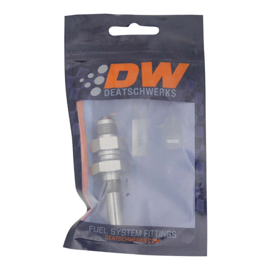 DeatschWerks - DeatschWerks 6AN Male Flare to Straight 3/8in Single Hose Barb - Anodized DW Titanium - Demon Performance