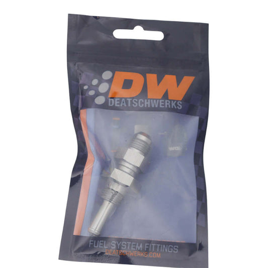 DeatschWerks - DeatschWerks 6AN Male Flare to Straight 5/16in Single Hose Barb - Anodized DW Titanium - Demon Performance