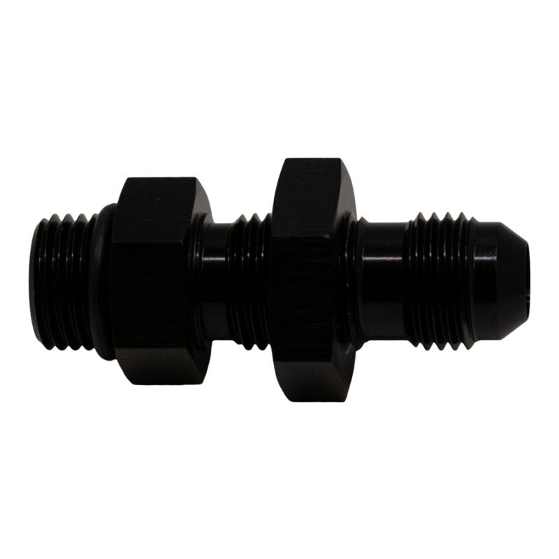DeatschWerks - DeatschWerks 6AN O-Ring Male to 6AN Male Flare Bulkhead Include Nut - Anodized Matte Black - Demon Performance