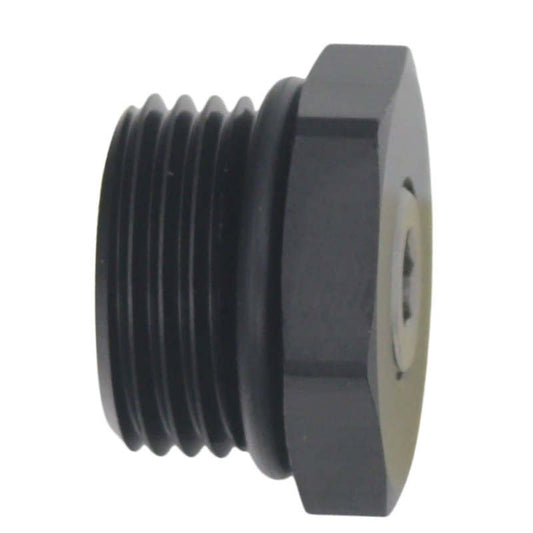 DeatschWerks - DeatschWerks 8AN ORB Male Plug Fitting with 1/8in NPT Gauge Port - Anodized Matte Black - Demon Performance