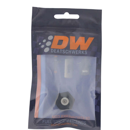 DeatschWerks - DeatschWerks 8AN ORB Male Plug Fitting with 1/8in NPT Gauge Port - Anodized Matte Black - Demon Performance