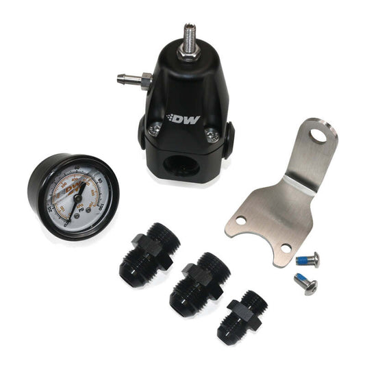 DeatschWerks - DeatschWerks DWR1000 AFPR + Pressure Gauge + 8AN & 6AN Fittings - Anodized Black - Demon Performance