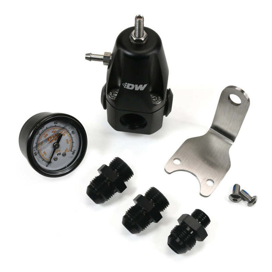 DeatschWerks - DeatschWerks DWR1000 AFPR + Pressure Gauge + 8AN Fittings - Anodized Black - Demon Performance