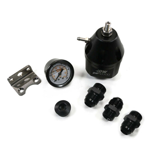 DeatschWerks - DeatschWerks DWR2000 AFPR + Pressure Gauge + 10AN Fittings - Anodized Black - Demon Performance