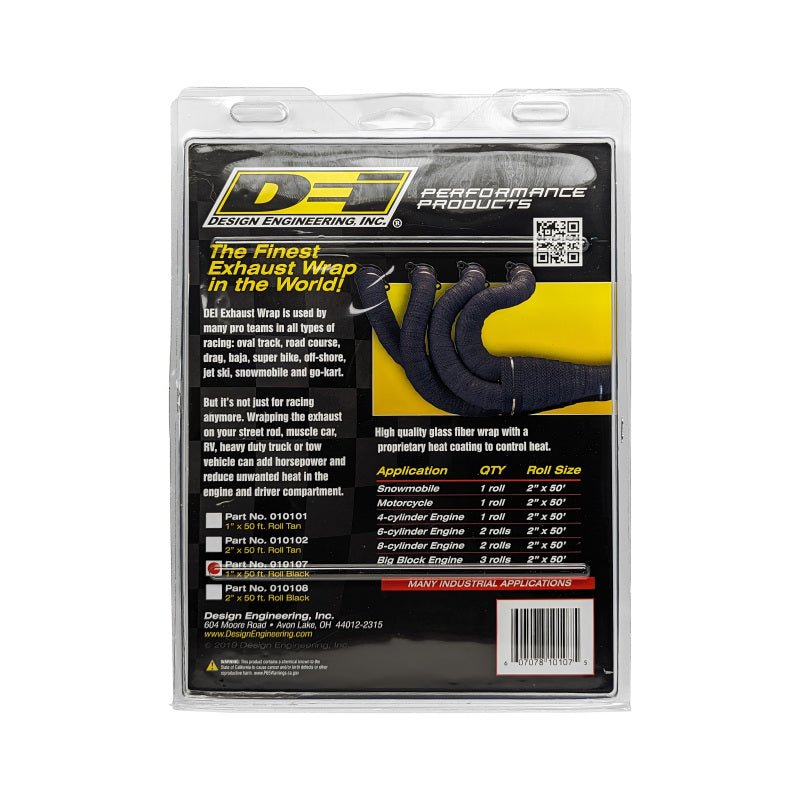 DEI - DEI Exhaust Wrap 1in x 50ft - Black - Demon Performance