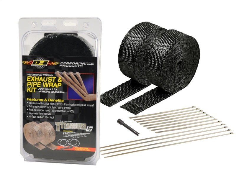 DEI - DEI Exhaust Wrap Kit - Black Titanium Wrap Locking Ties & Locking Tie Tool - Demon Performance