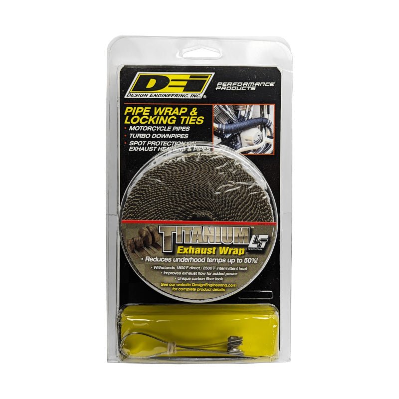 DEI - DEI Exhaust Wrap Kit - Pipe Wrap and Locking Tie - Titanium - Demon Performance