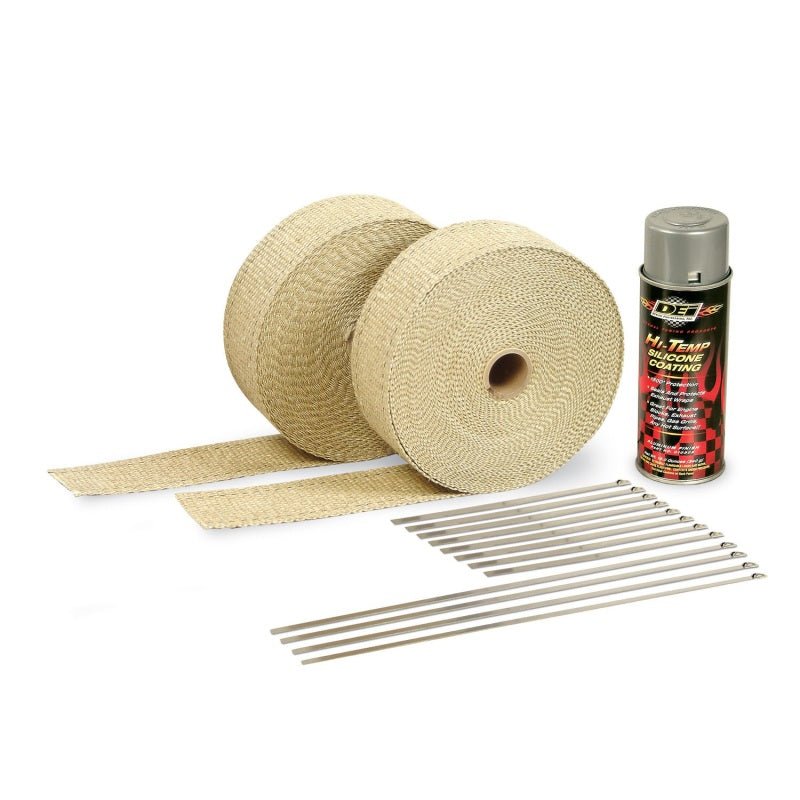 DEI - DEI Exhaust Wrap Kit - Tan Wrap & Aluminum HT Silicone Coating - Demon Performance