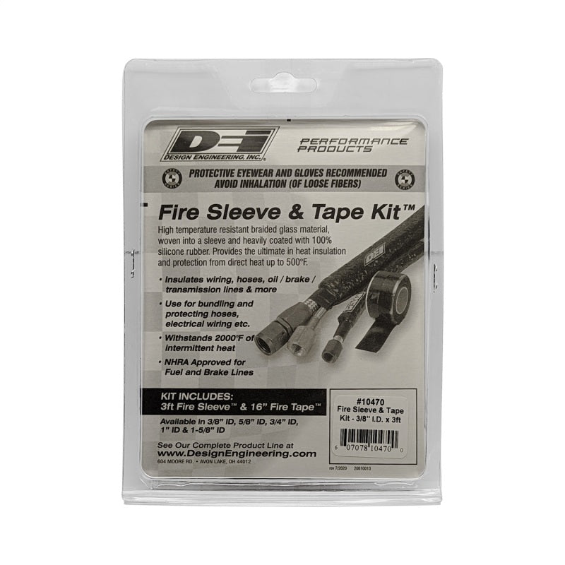 DEI - DEI Fire Sleeve and Tape Kit 3/8in I.D. x 3ft - Demon Performance