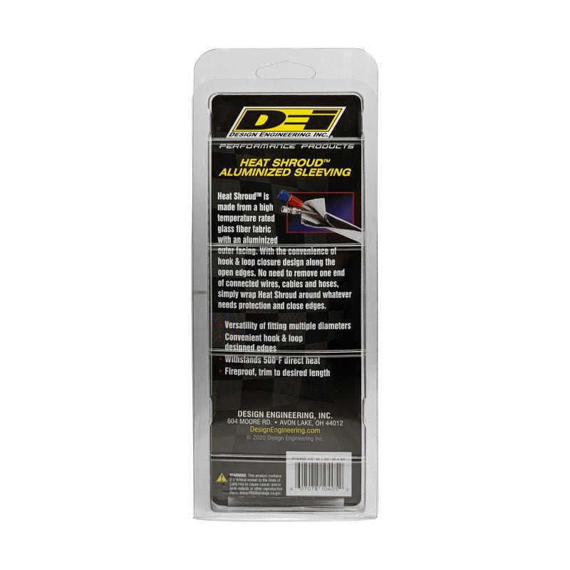 DEI - DEI Heat Shroud 1in I.D. x 3ft - Aluminized Sleeving - Hook and Loop Edge - Demon Performance