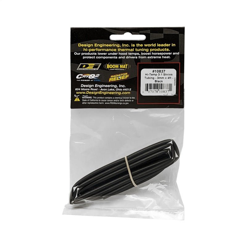 DEI - DEI Hi-Temp Shrink Tube 3mm x 4ft - Black - Demon Performance