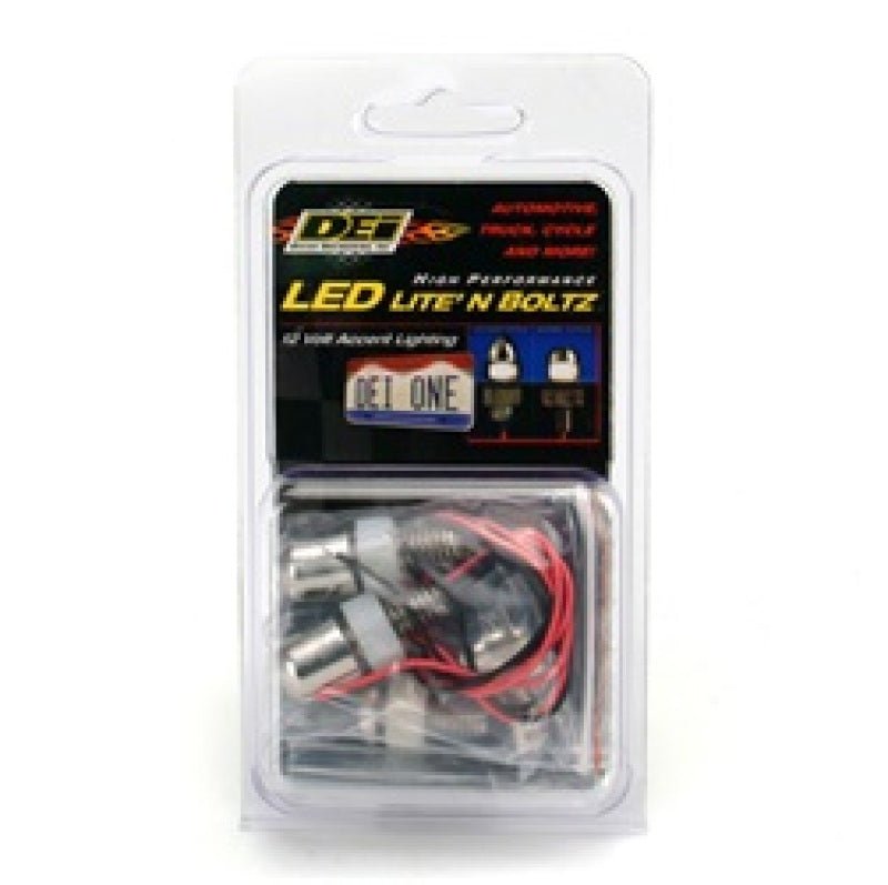 DEI - DEI LED LiteN Boltz LED LiteN Boltz License Plate Lighting Kit - Dome Head - 4pc - Polished - Demon Performance