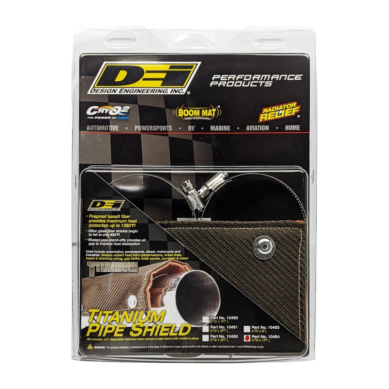 DEI - DEI Pipe Shield w/Stainless Steel Clamps - 4in x 12in - Titanium - Demon Performance